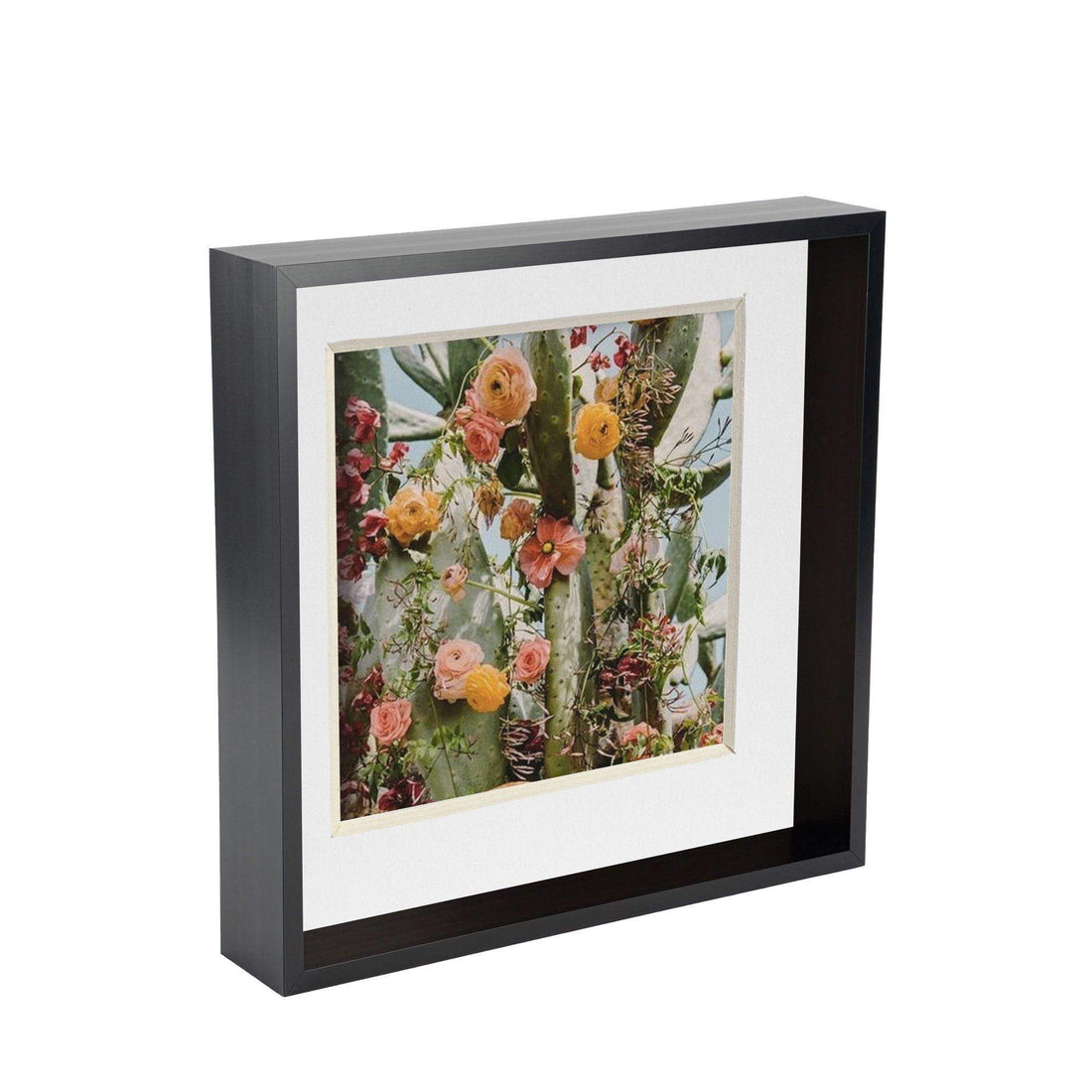 Black 10" x 10" Deep Shadow Box Photo Frame with 8" x 8" Mount