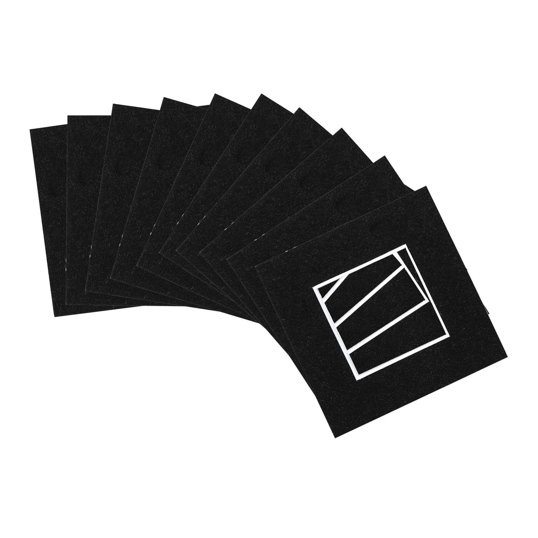 Black 2" x 2" Picture Mounts for 4" x 4" Frame - Pack of 10