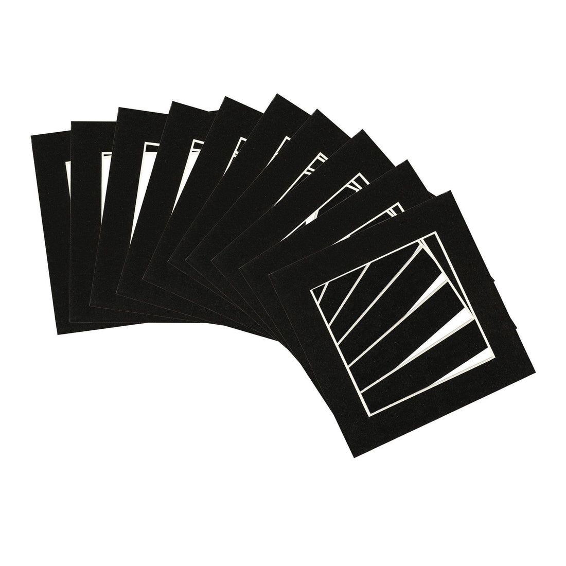 Black 4" x 4" Picture Mounts for 6" x 6" Frame - Pack of 10
