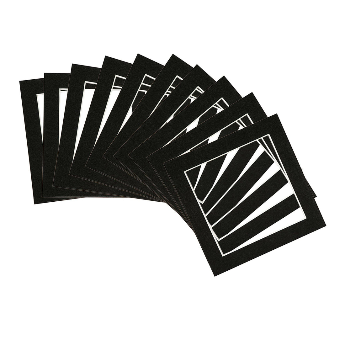 Black 6" x 6" Picture Mounts for 8" x 8" Frame - Pack of 10