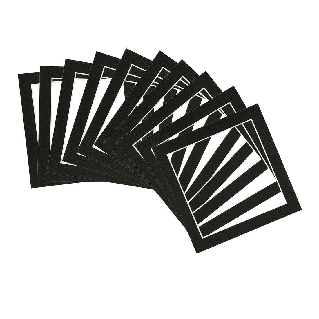 Black 8" x 8" Picture Mounts for 10" x 10" Frame - Pack of 10