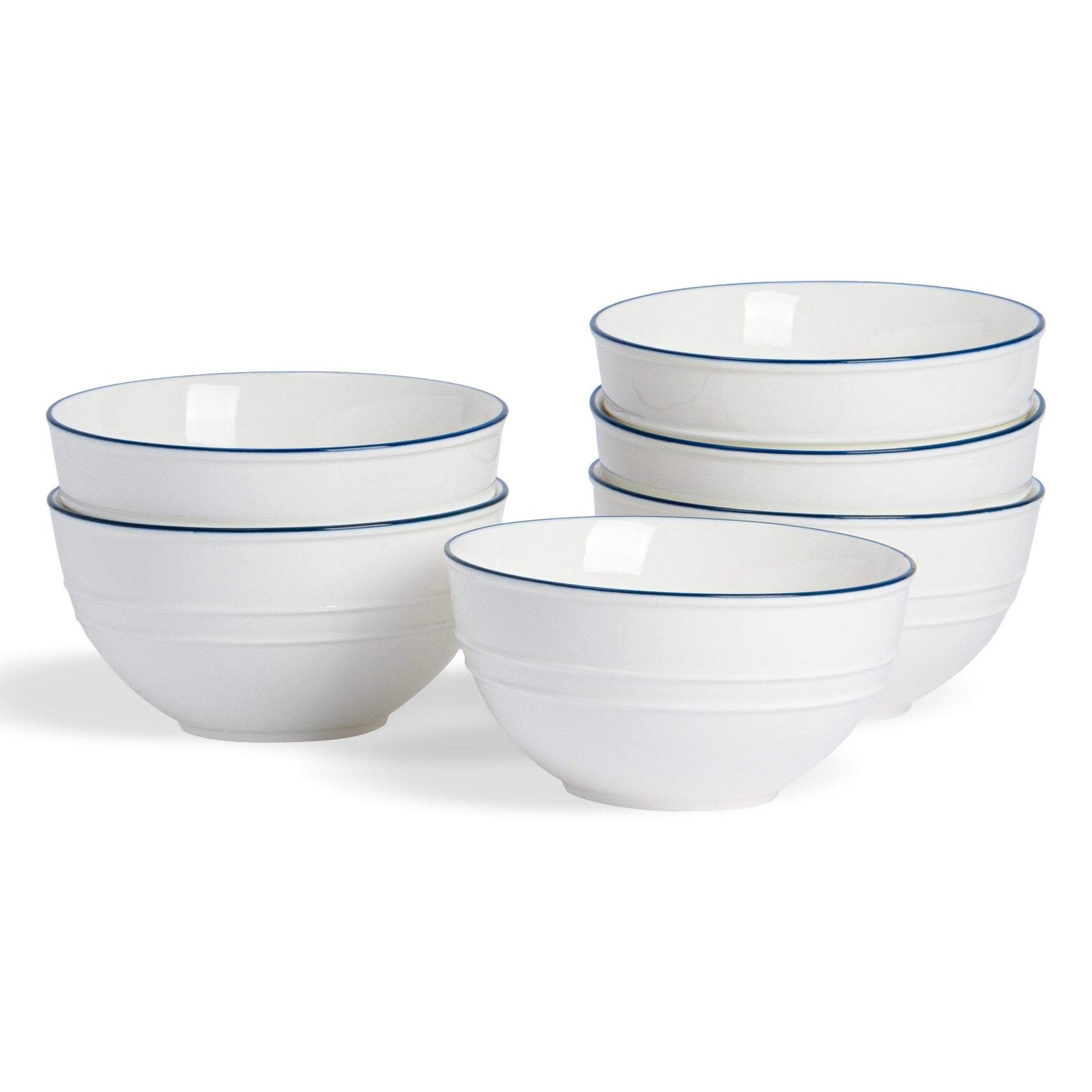 15cm Farmhouse Porcelain Cereal Bowls Pack Six