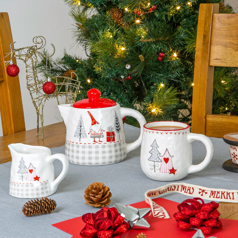 6pc Christmas Tea Set - Patchwork - By Nicola Spring