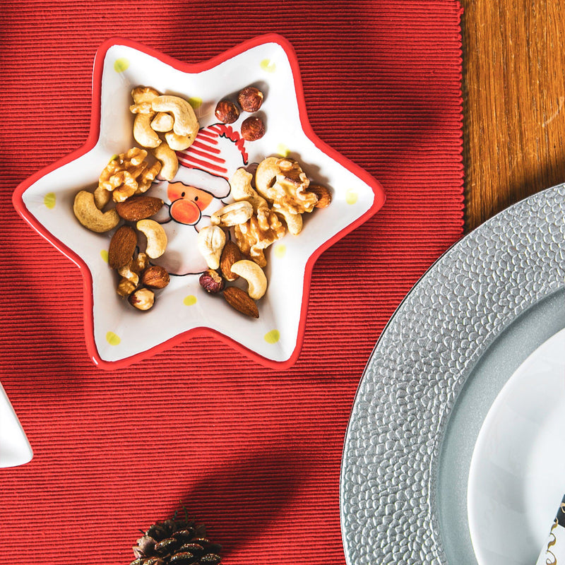18cm Santa Star Serving Plates - Pack of Two - By Nicola Spring