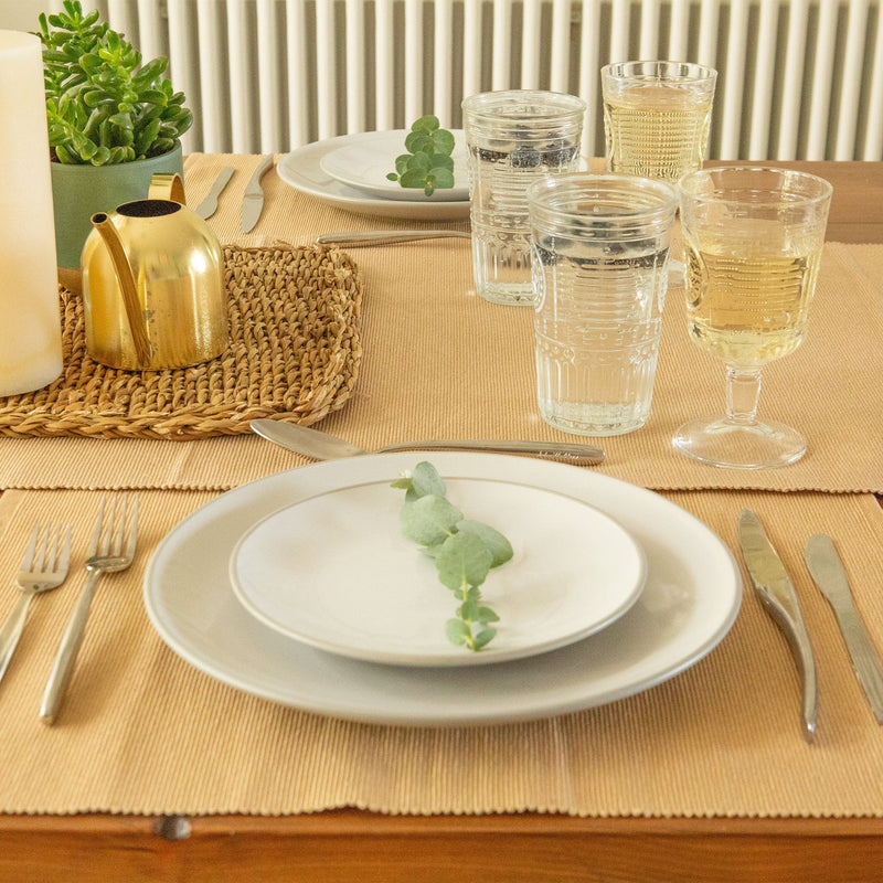 45cm x 34.5cm Ribbed Cotton Placemats - Pack of Six - By Nicola Spring