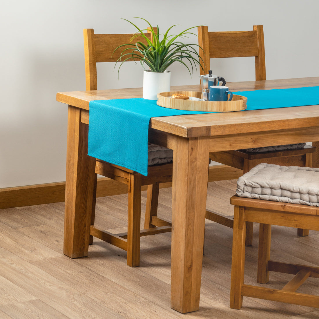 Ribbed Cotton Placemats with Table Runner