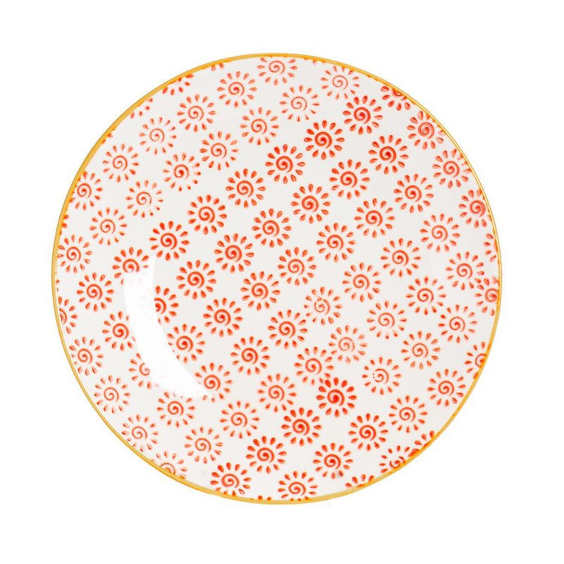 18cm Hand Printed China Side Plate - By Nicola Spring