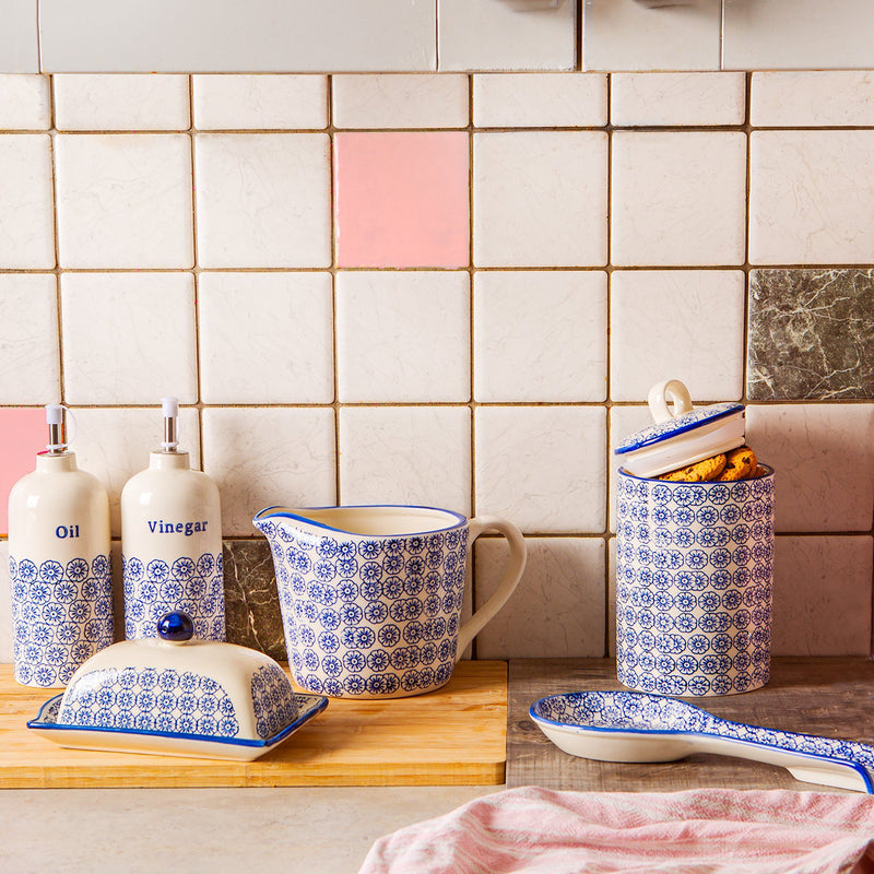 Hand Printed China Kitchen Canister - By Nicola Spring