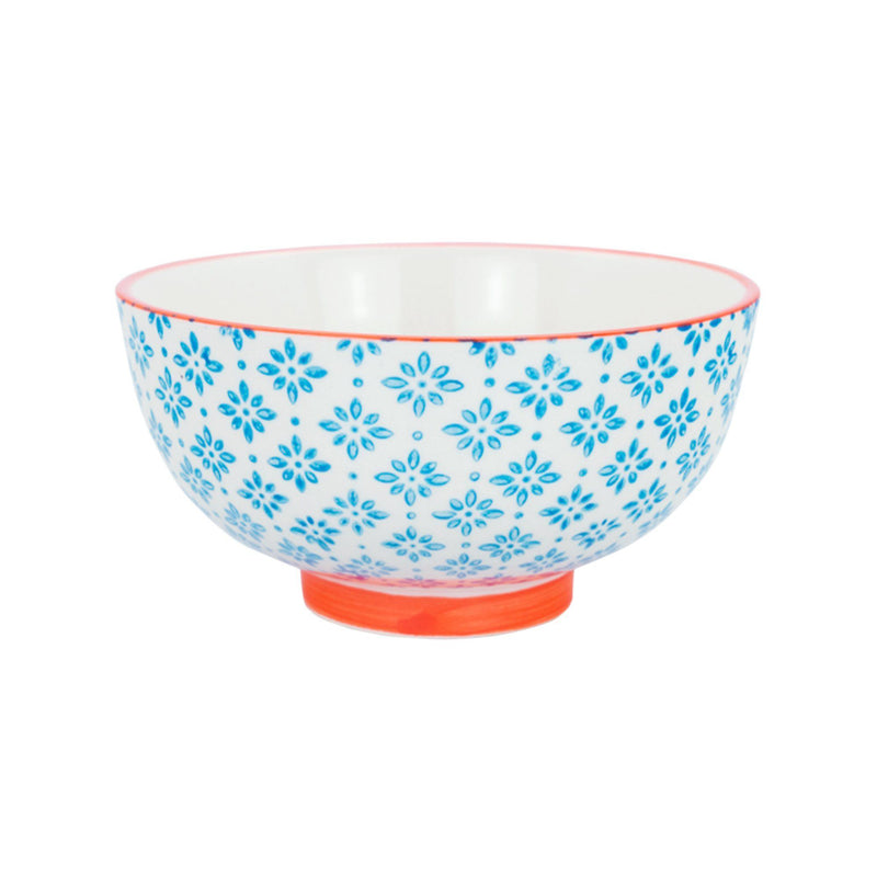 12cm Hand Printed China Rice Bowls - Pack of Six - By Nicola Spring