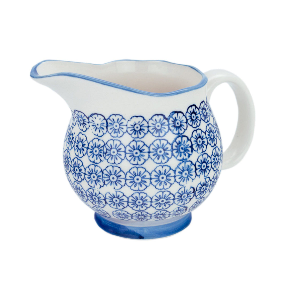 300ml Navy Hand Printed Stoneware Jug