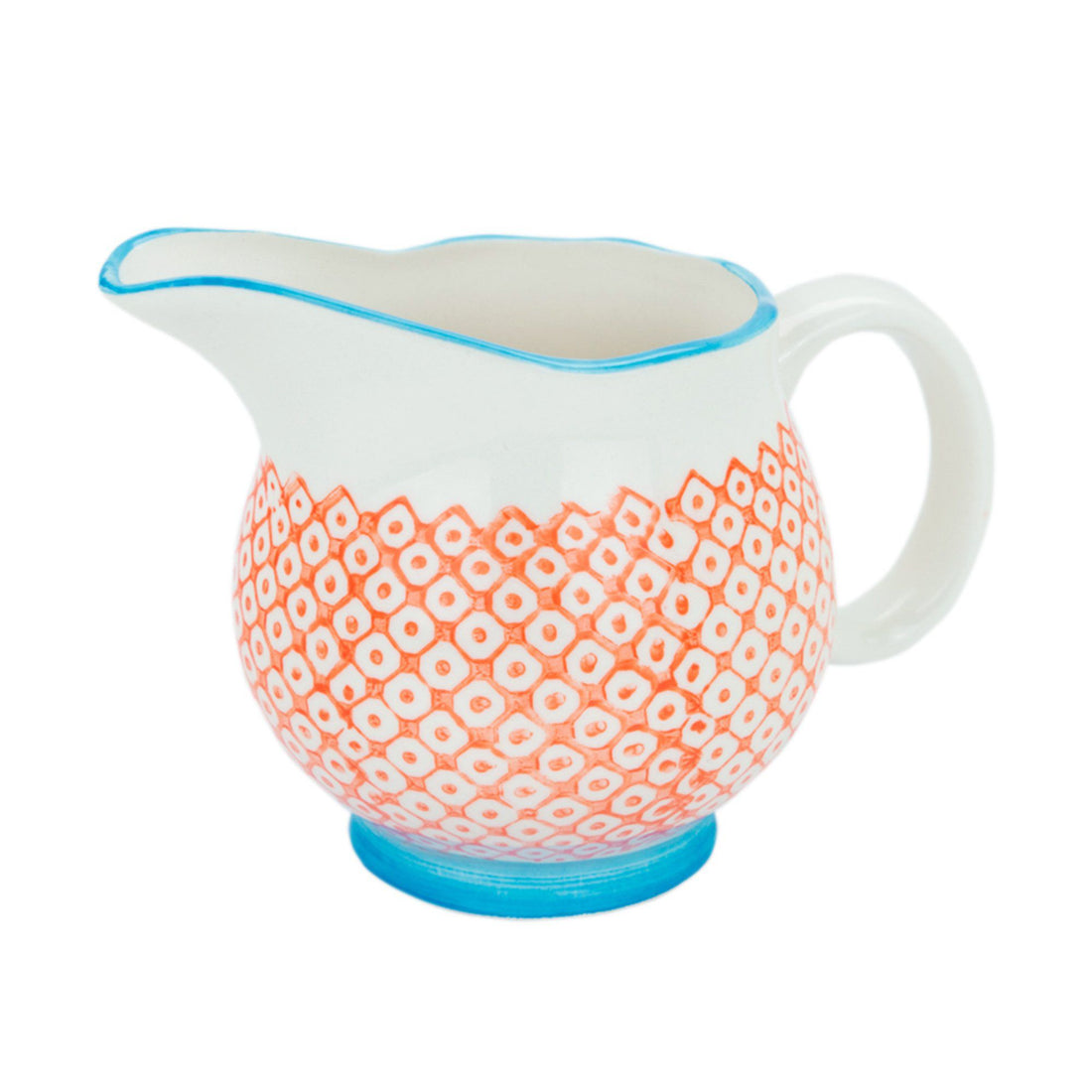 300ml Orange Hand Printed Stoneware Jug