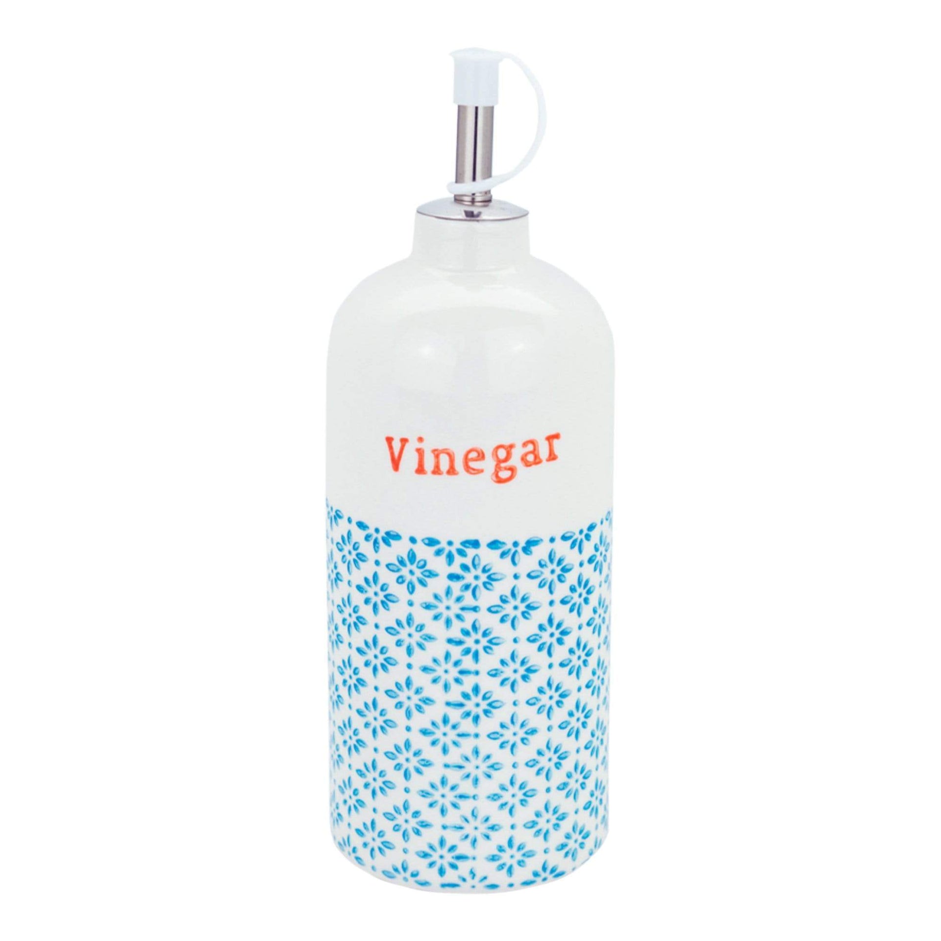 Hand Printed Stoneware Vinegar Bottle Pourer