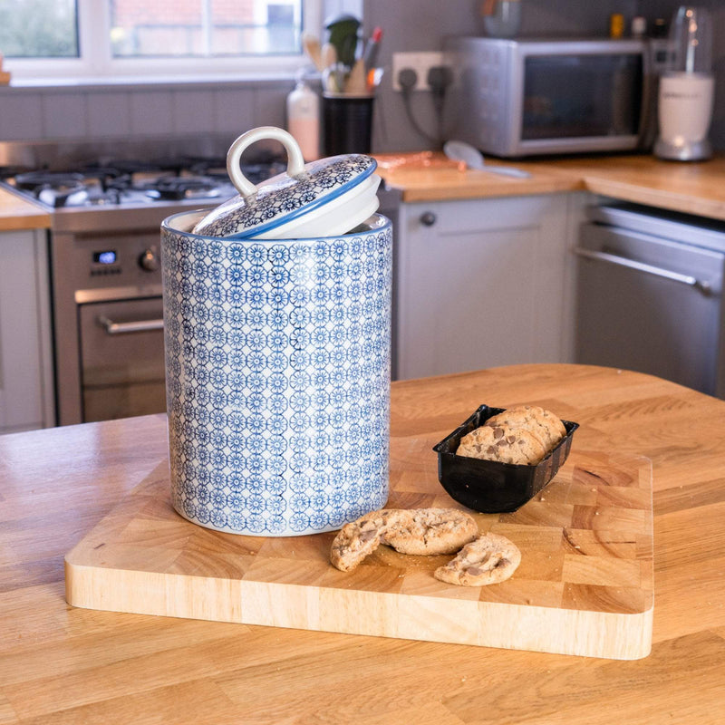 Hand Printed Porcelain Kitchen Canister - By Nicola Spring
