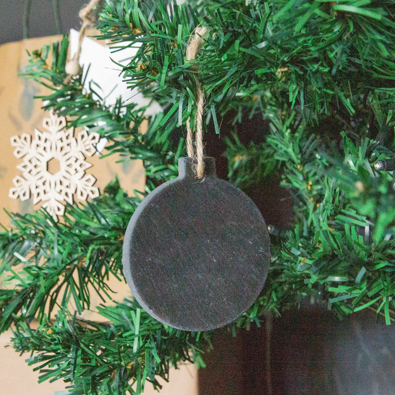 Slate Bauble Christmas Tree Decoration - Pack of Six  - By Nicola Spring
