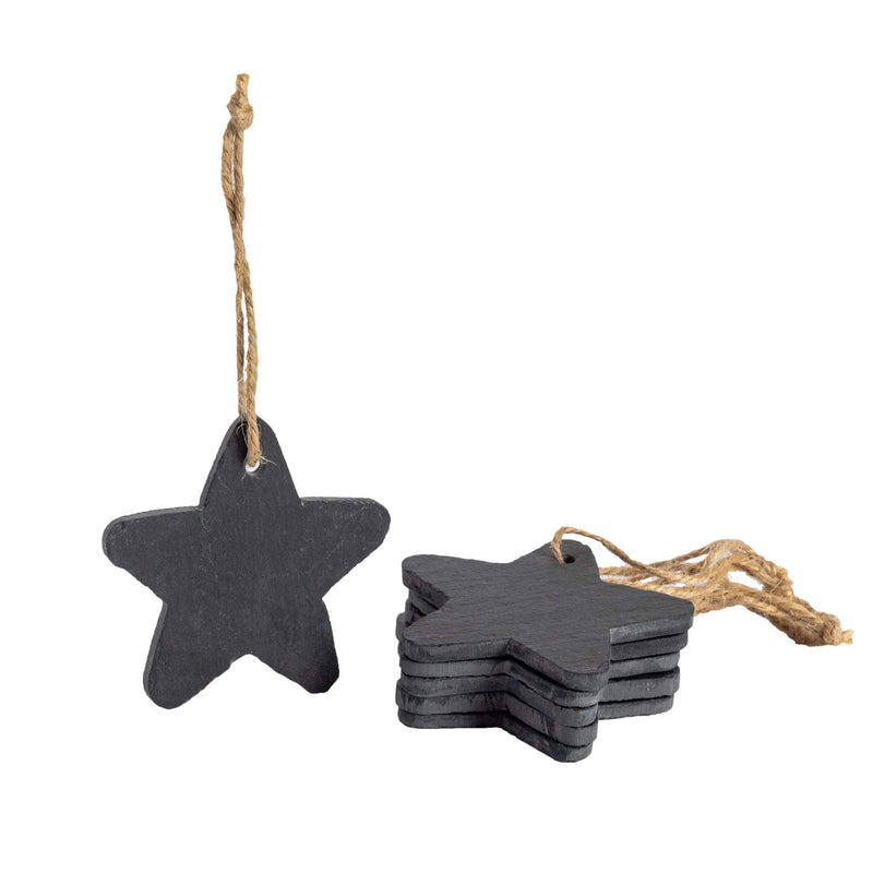 Slate Star Christmas Tree Decoration - Pack of Six  - By Nicola Spring