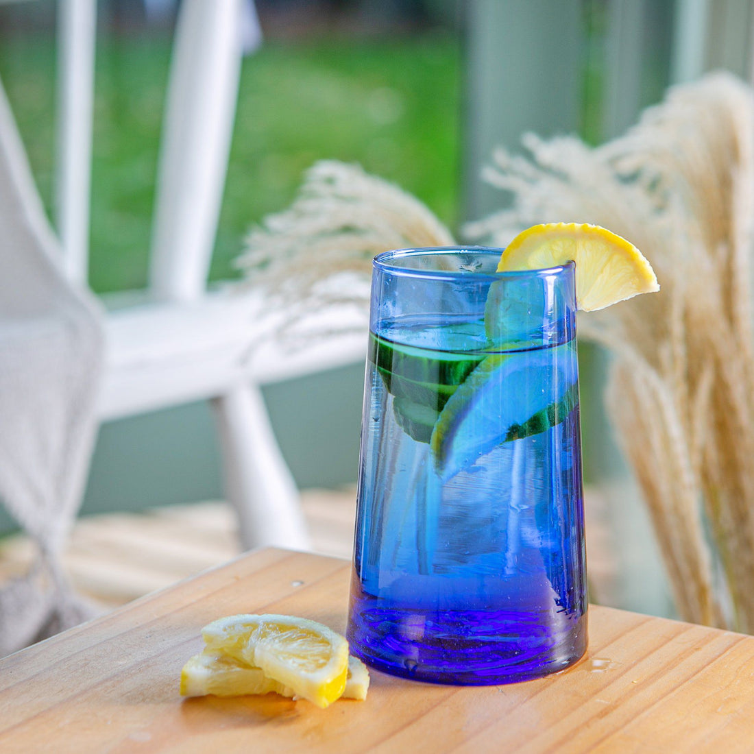 320ml Blue Merzouga Recycled Highball Glasses - Pack of Six