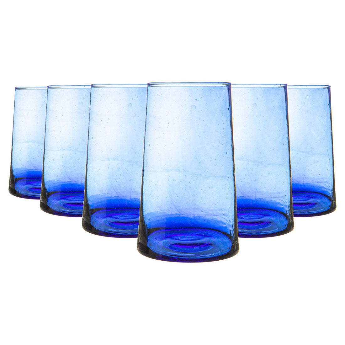 320ml Blue Merzouga Recycled Highball Glasses - Pack of Six