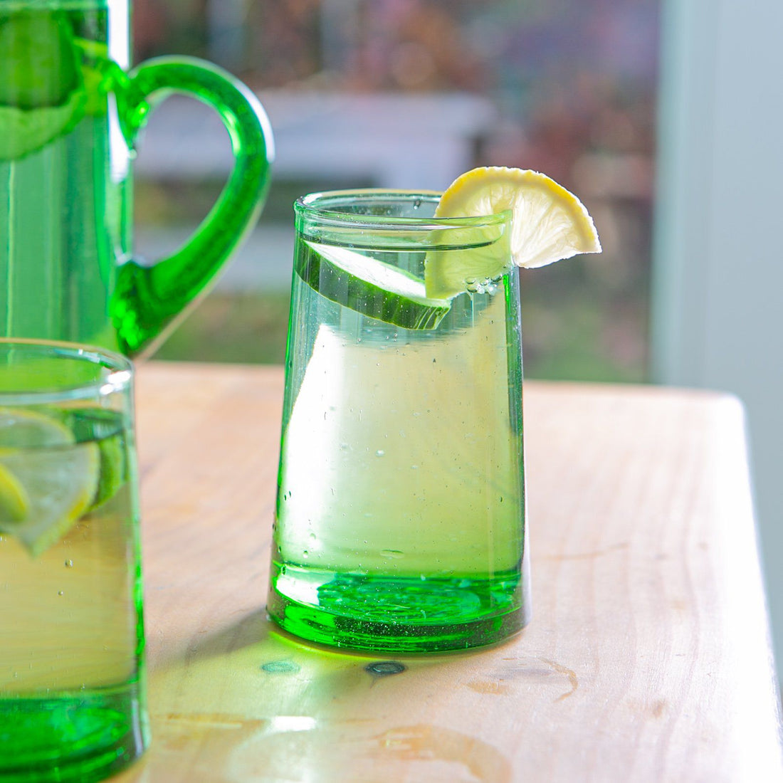 320ml Green Merzouga Recycled Highball Glasses - Pack of Six
