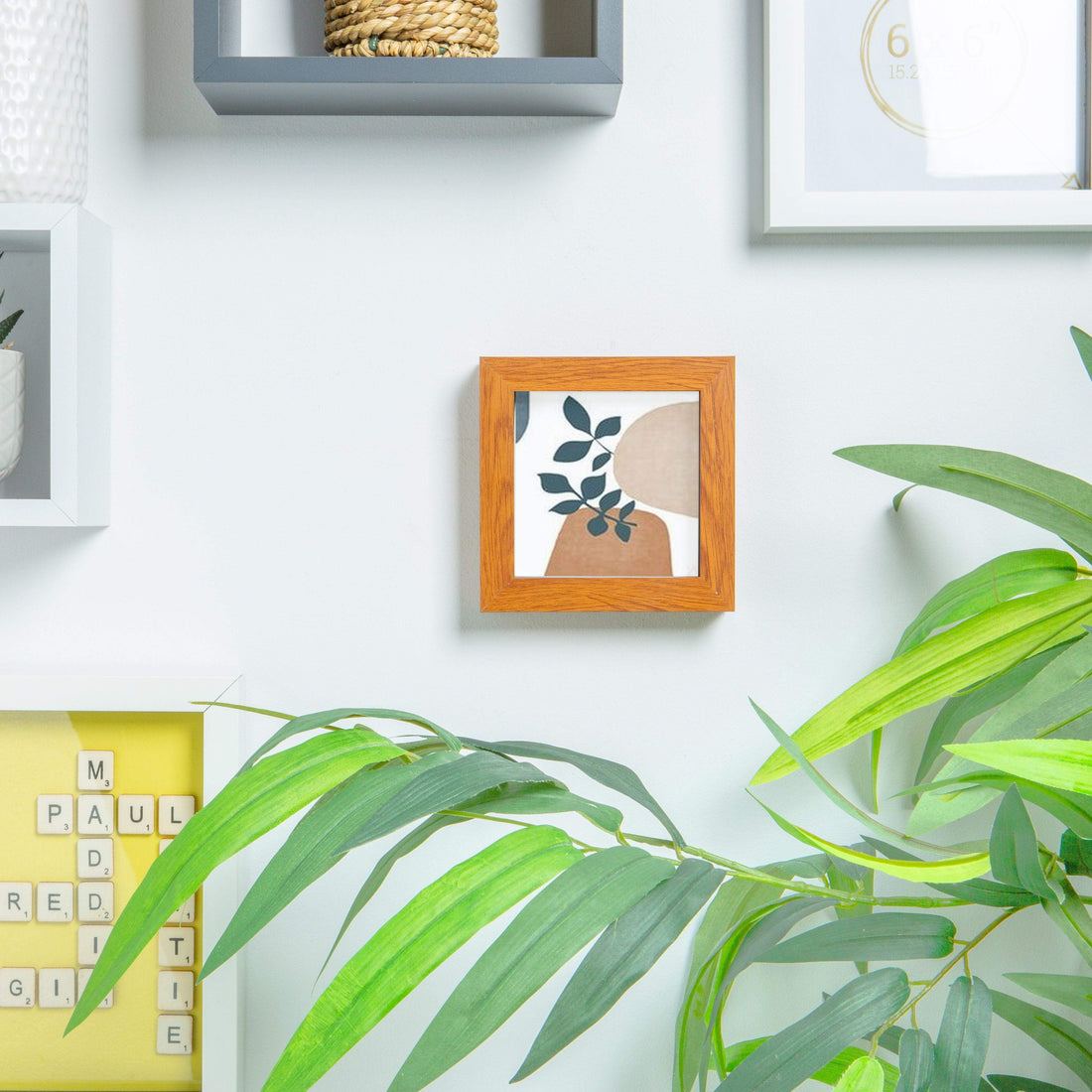 Dark Wood 4" x 4" Shadow Box Photo Frame