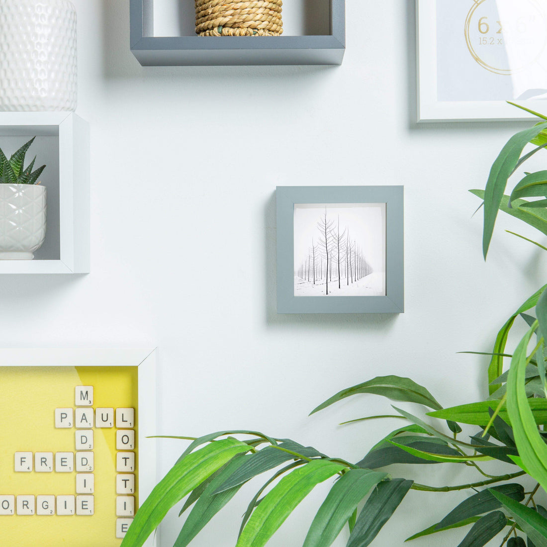 Grey 4" x 4" Shadow Box Photo Frame