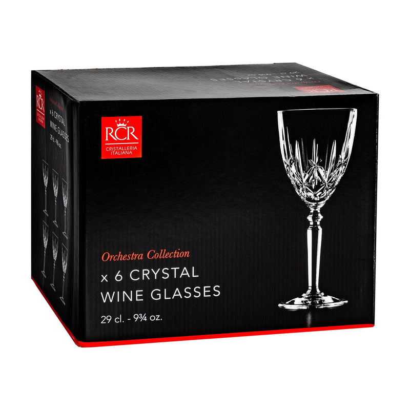 290ml Orchestra Wine Glasses - Pack of Six - By RCR Crystal