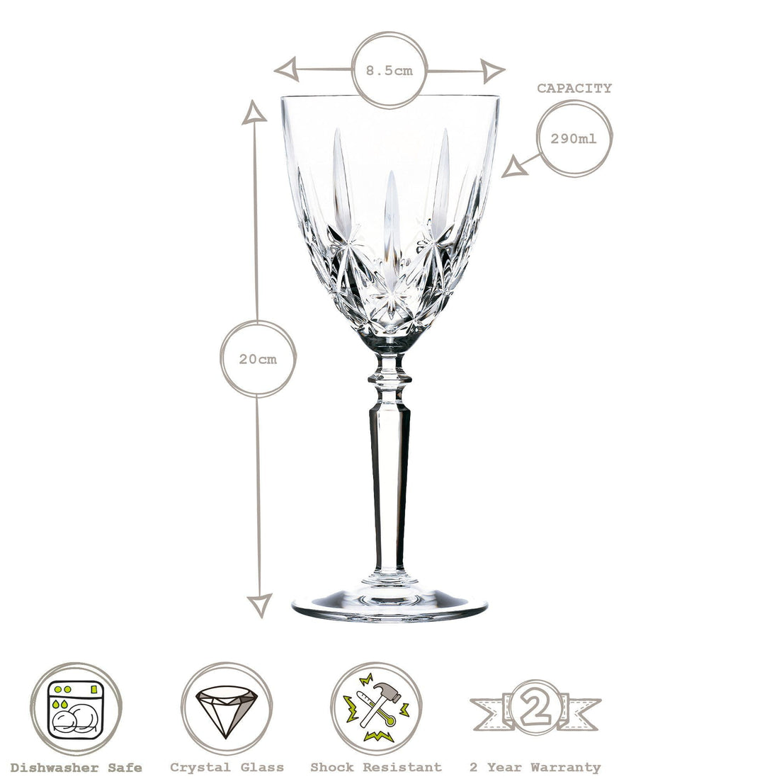 290ml Crystal Orchestra Wine Glasses - Pack of Six