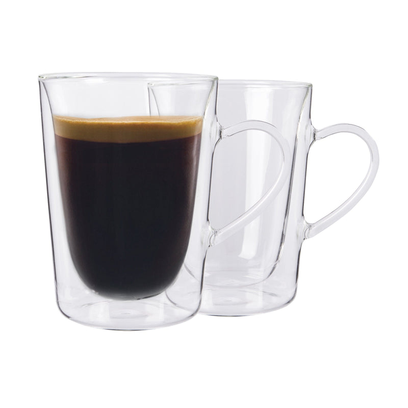 285ml Double Walled Coffee Glasses - Pack of Two - By Rink Drink