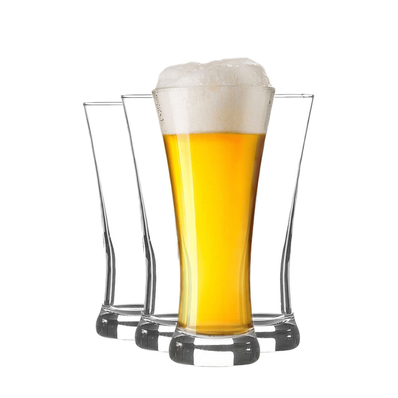 Rink Drink Pilsner Beer Glasses Set of 4 - 380ml - Clear