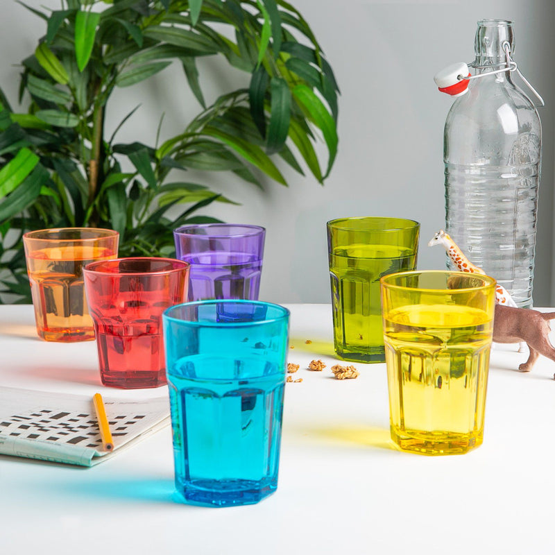 12pc Coloured Glassware Set - By Rink Drink