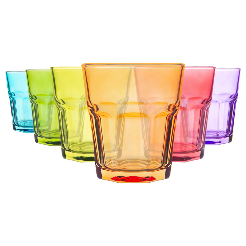 305ml Coloured Water Glasses - Pack of Six - By Rink Drink