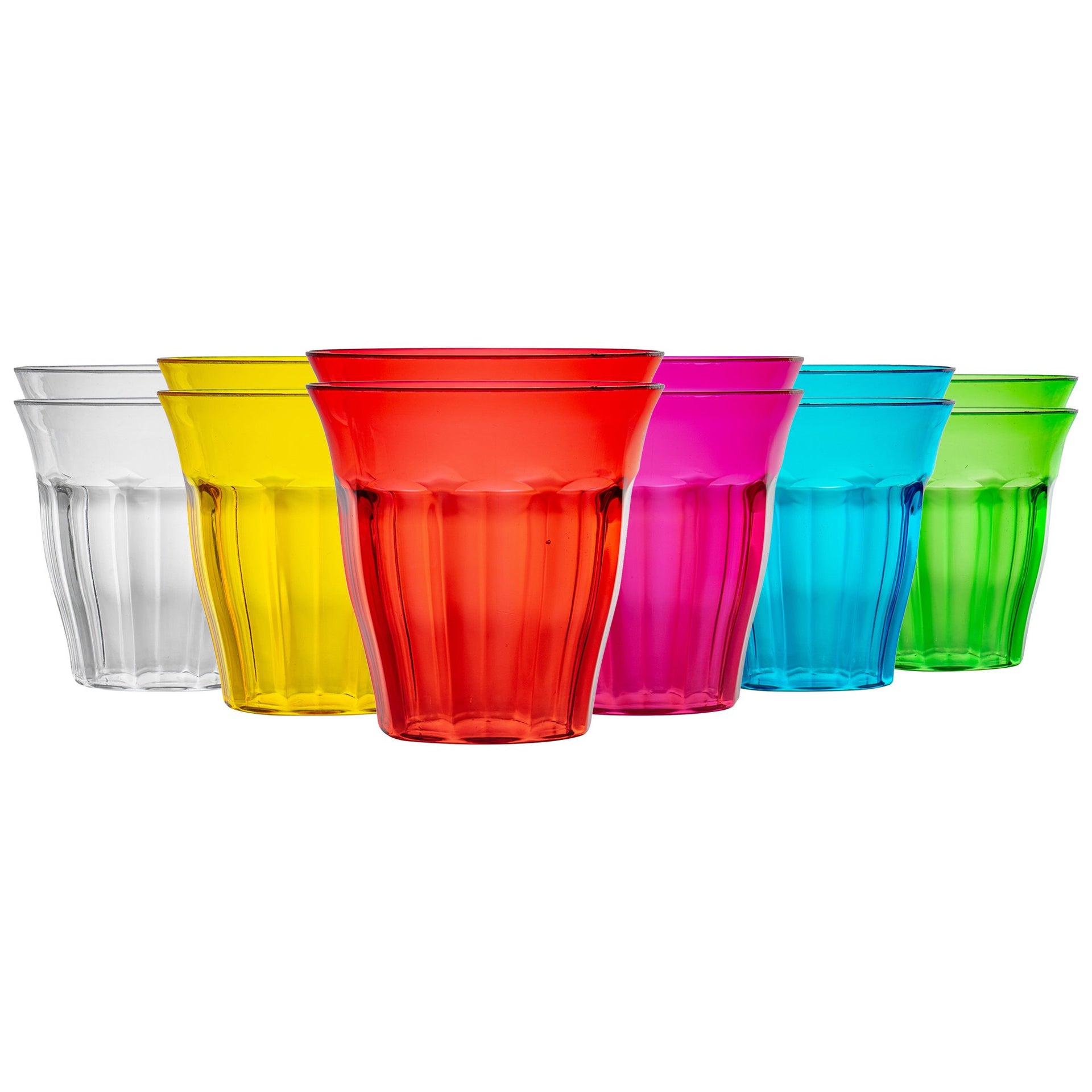 Multicoloured Plastic Tumblers Pack 12