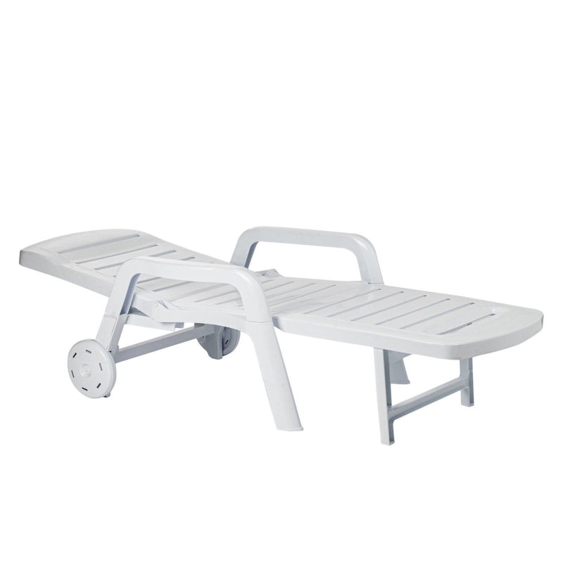 3-Position White Palamos Sun Lounger - Pack of Two - By Resol