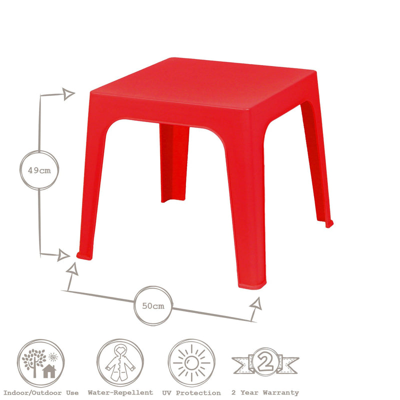 Four-Seater Children's Square Julieta Plastic Garden Table 50cm x 50cm - By Resol