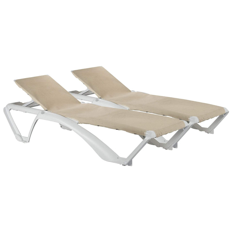 4-Position Marina Canvas Sun Loungers - Pack of Two - By Resol