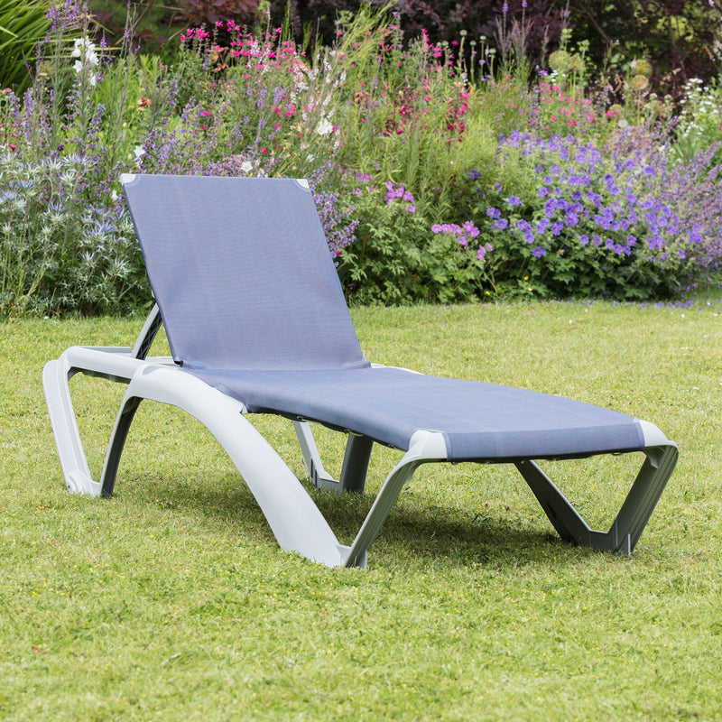 4-Position Marina Canvas Sun Loungers - Pack of Two - By Resol