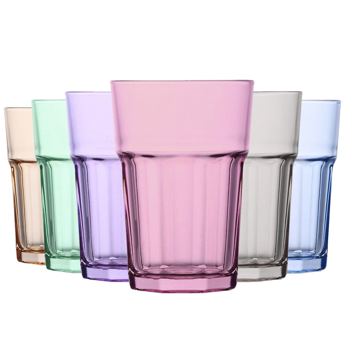 365ml Multicoloured Aras Highball Glasses - Pack of Six