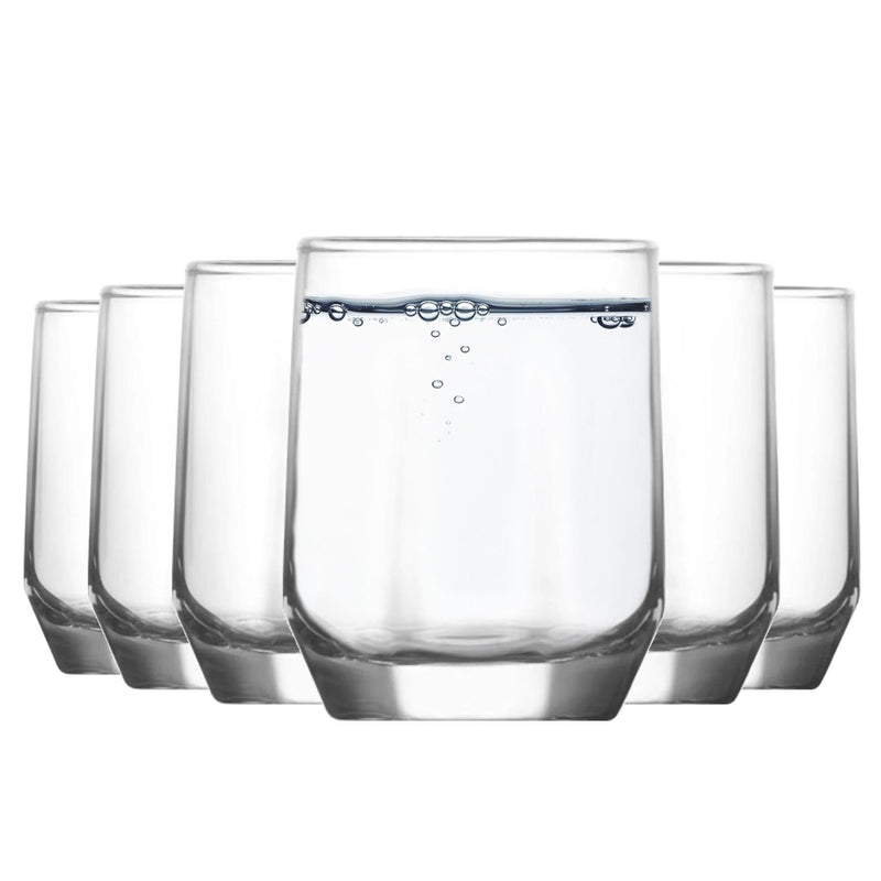 215ml Diamond Tumbler Glasses - Pack of Six - By LAV