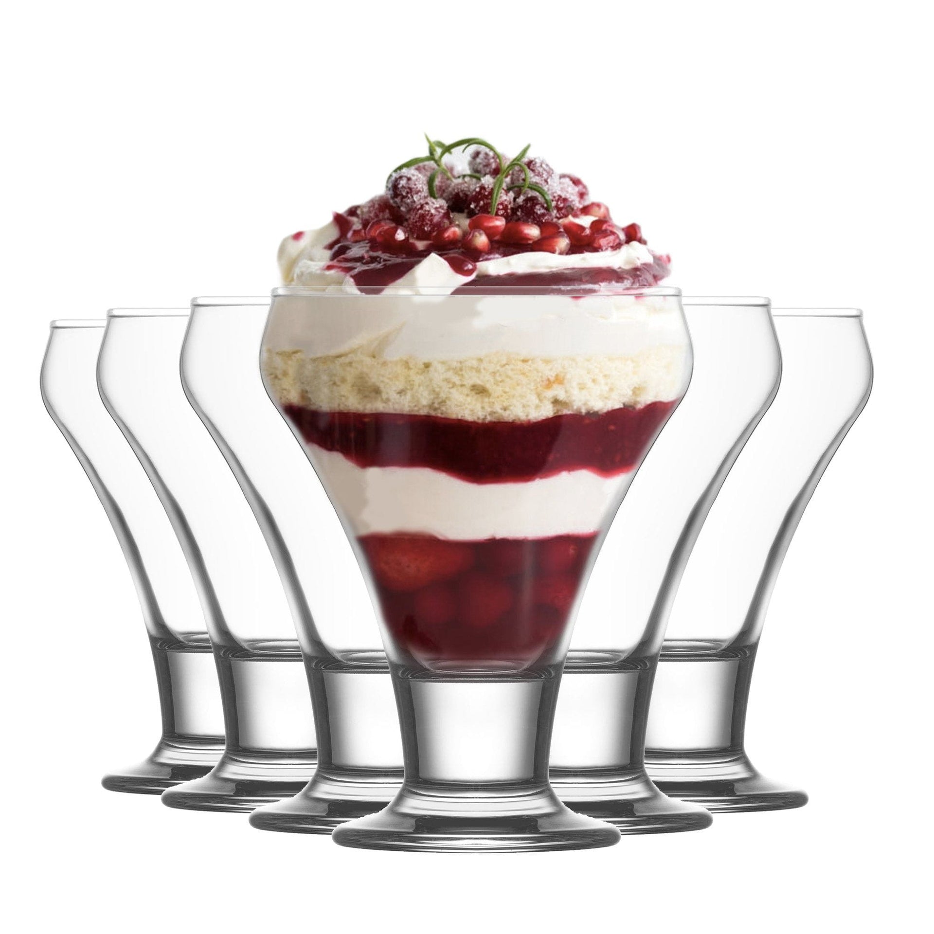 Clear Frosty Glass Ice Bowls Pack Six