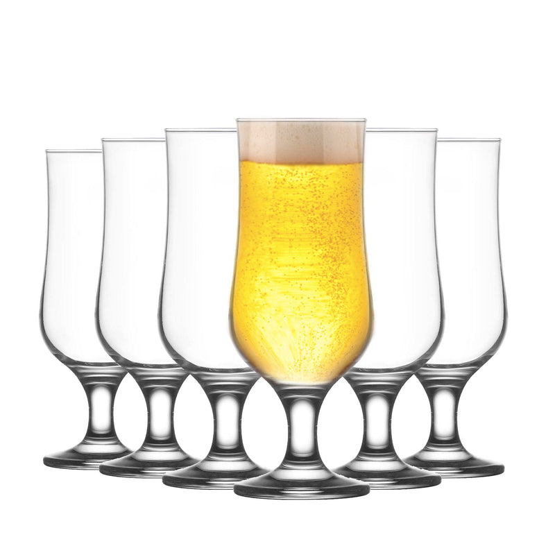 LAV 6 Piece Nevakar Stemmed Beer Glasses Set - 385ml