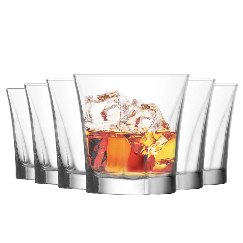 LAV 6 Piece Truva Vintage Whisky Glasses Set - 280ml