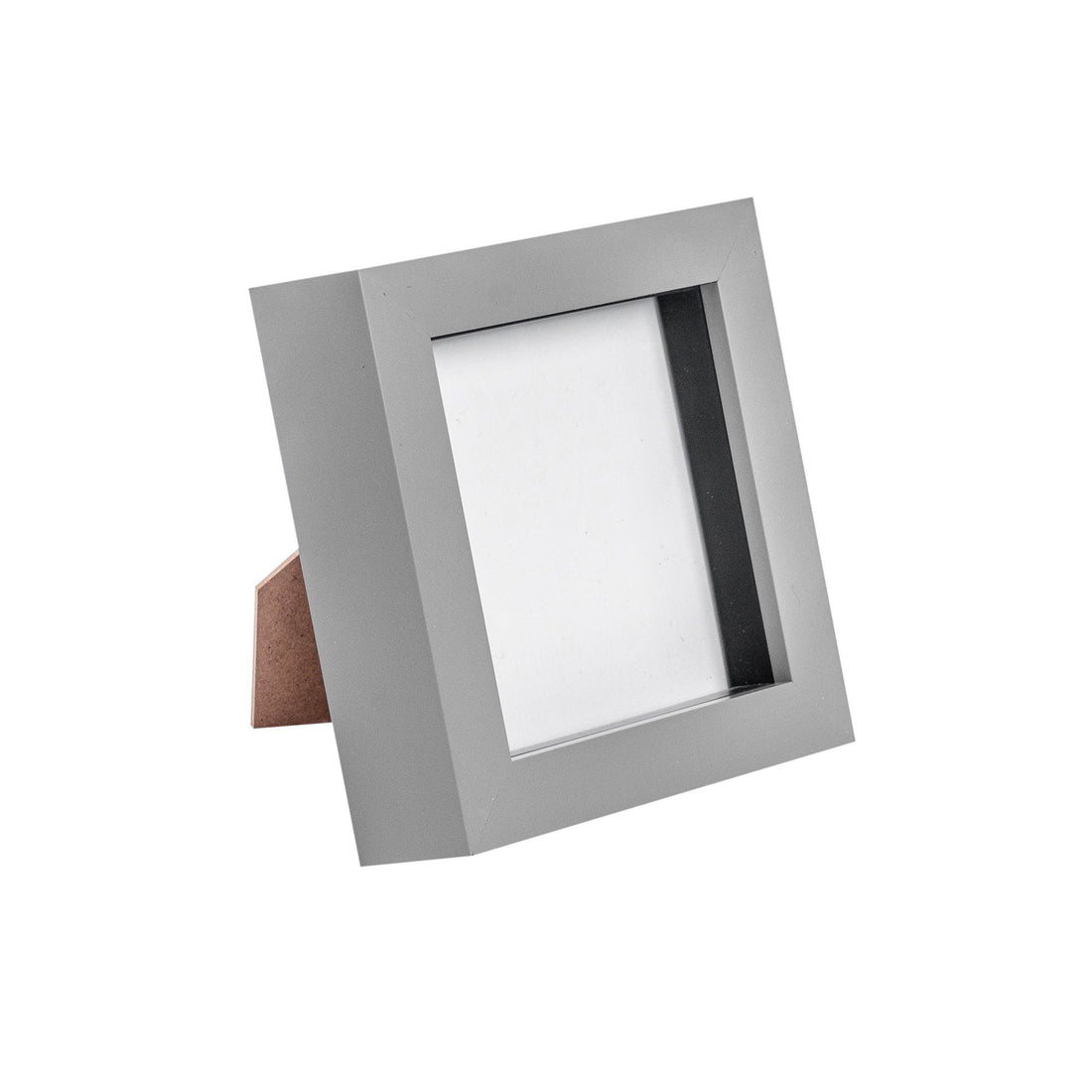 Grey 4" x 4" Shadow Box Photo Frame