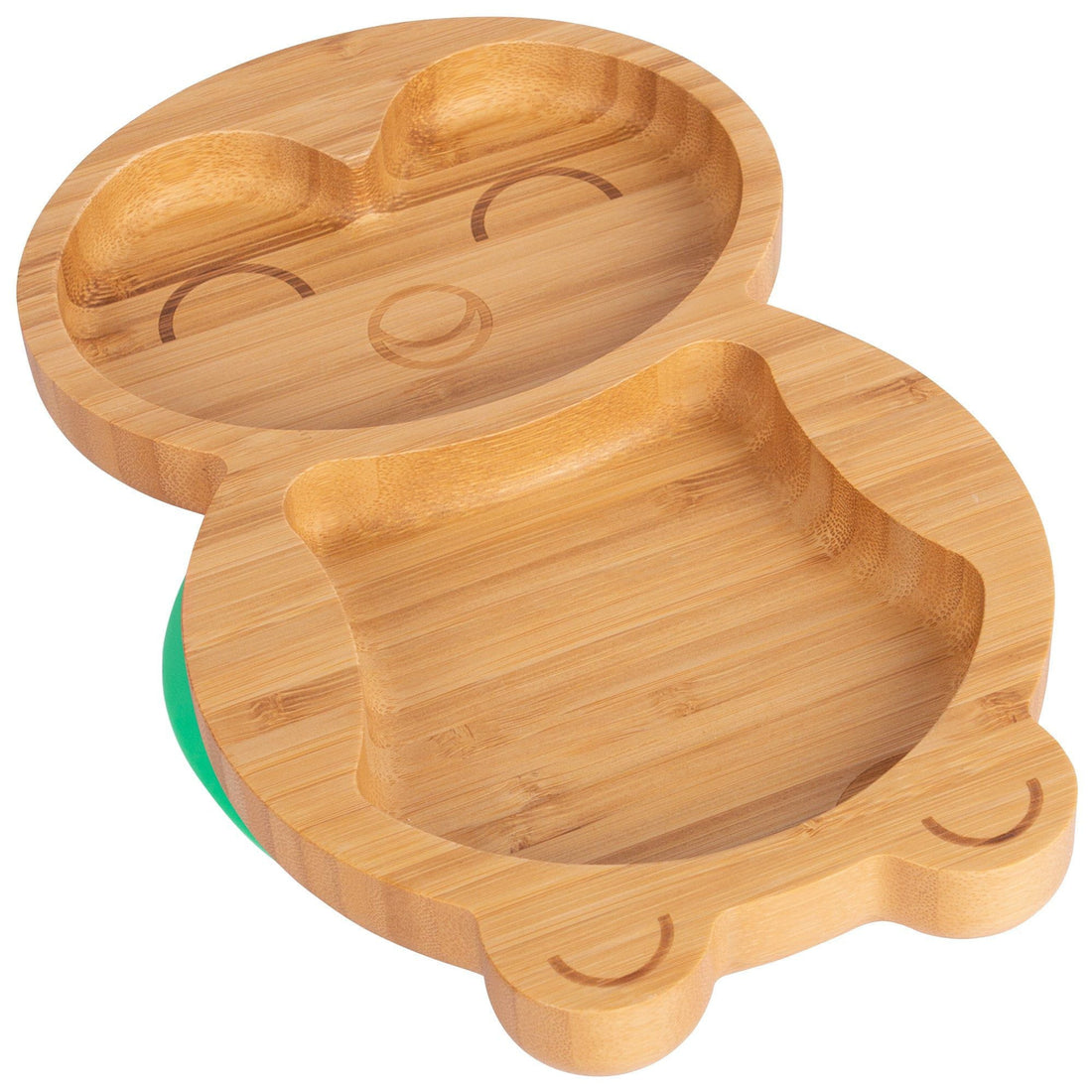 Pickles the Penguin Bamboo Plate with Green Suction Base
