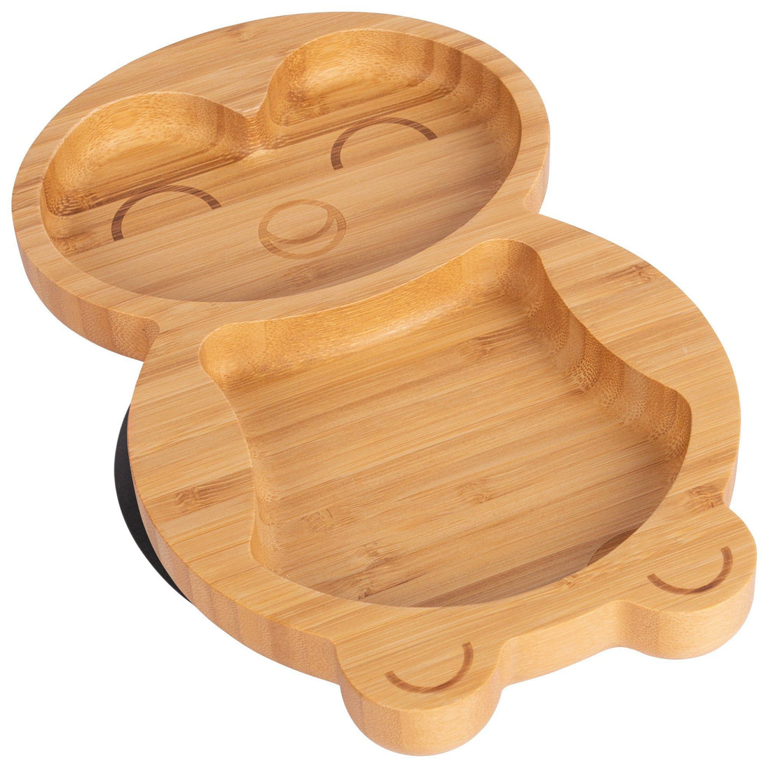 Pickles the Penguin Bamboo Plate with Black Suction Base