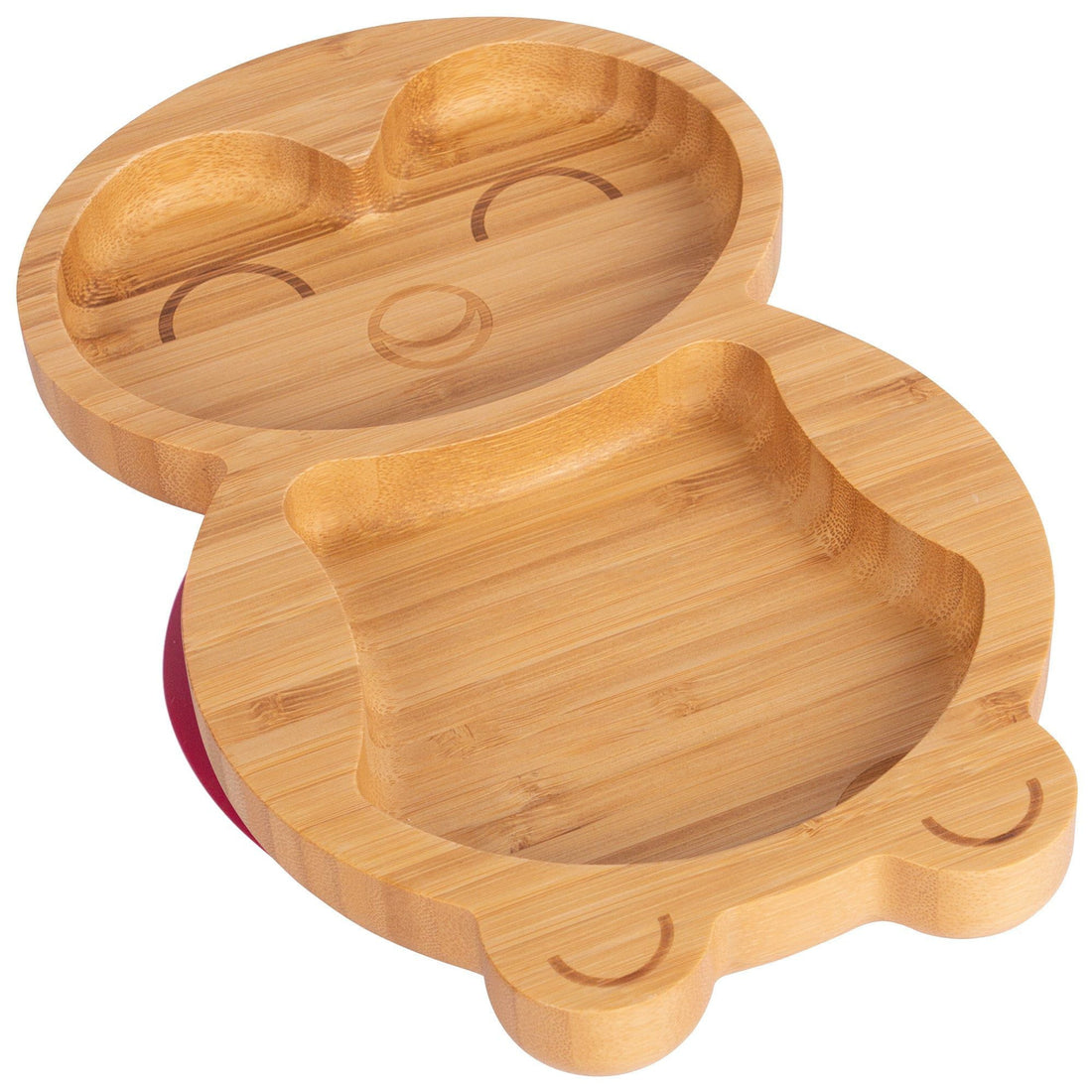 Pickles the Penguin Bamboo Plate with Red Suction Base