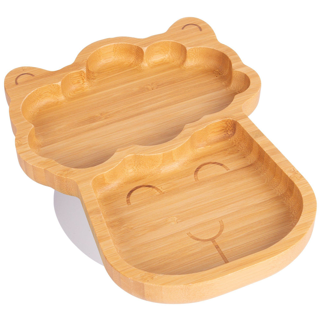 Lenny the Llama Bamboo Plate with White Suction Base
