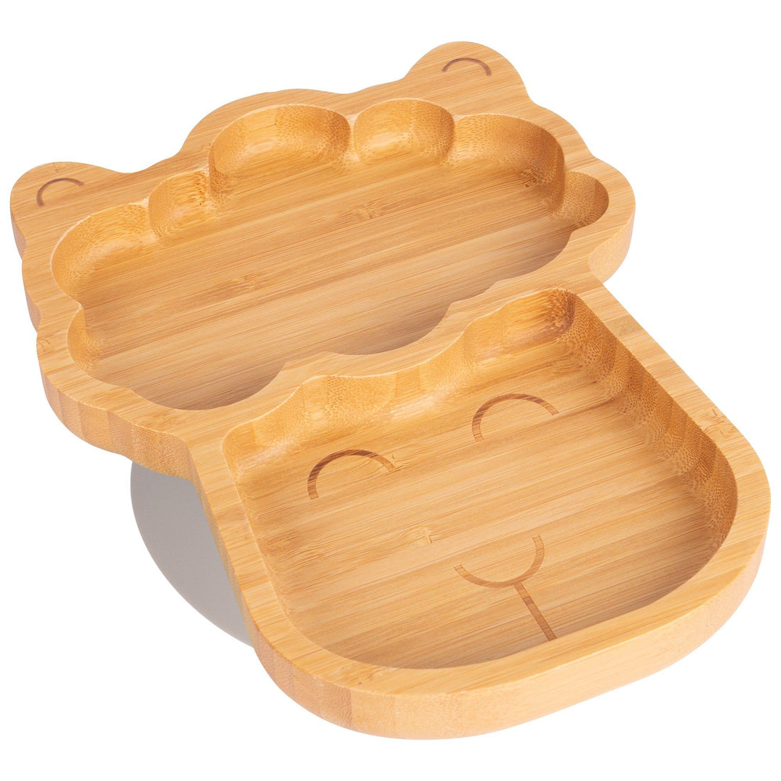Lenny the Llama Bamboo Plate with Grey Suction Base