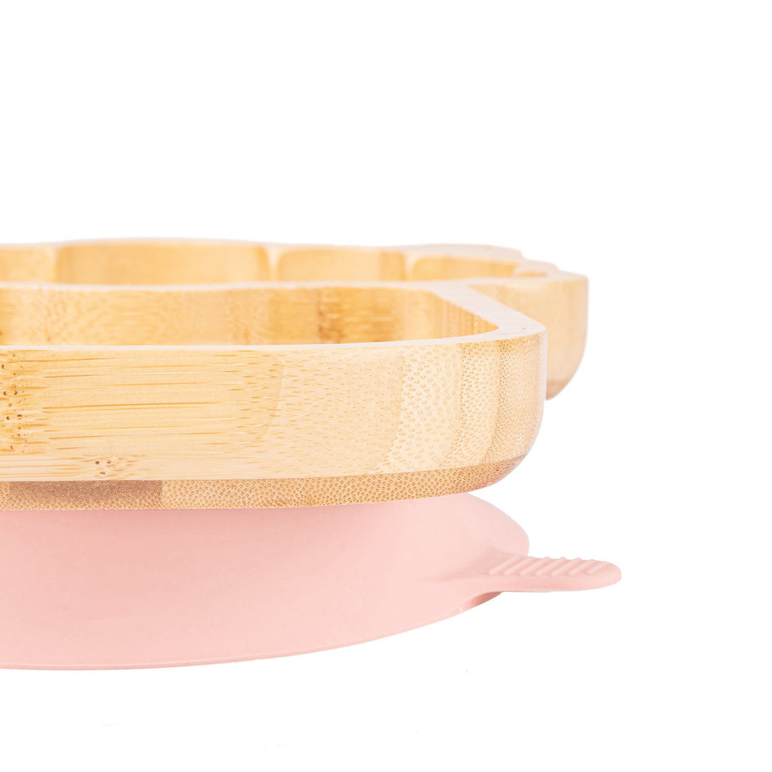 Lenny the Llama Bamboo Plate with Pastel Pink Suction Base