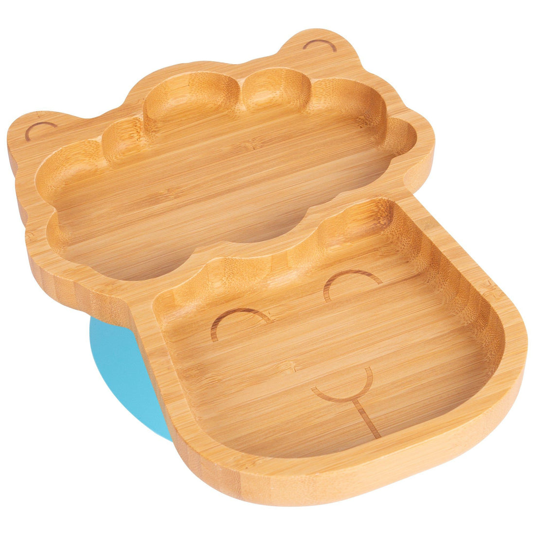 Lenny the Llama Bamboo Plate with Blue Suction Base