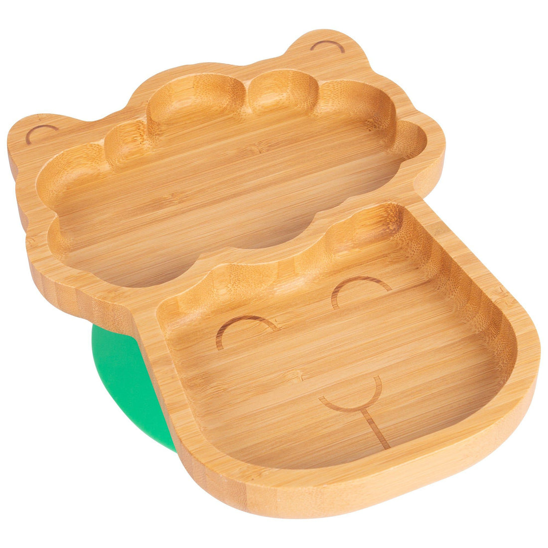 Lenny the Llama Bamboo Plate with Green Suction Base