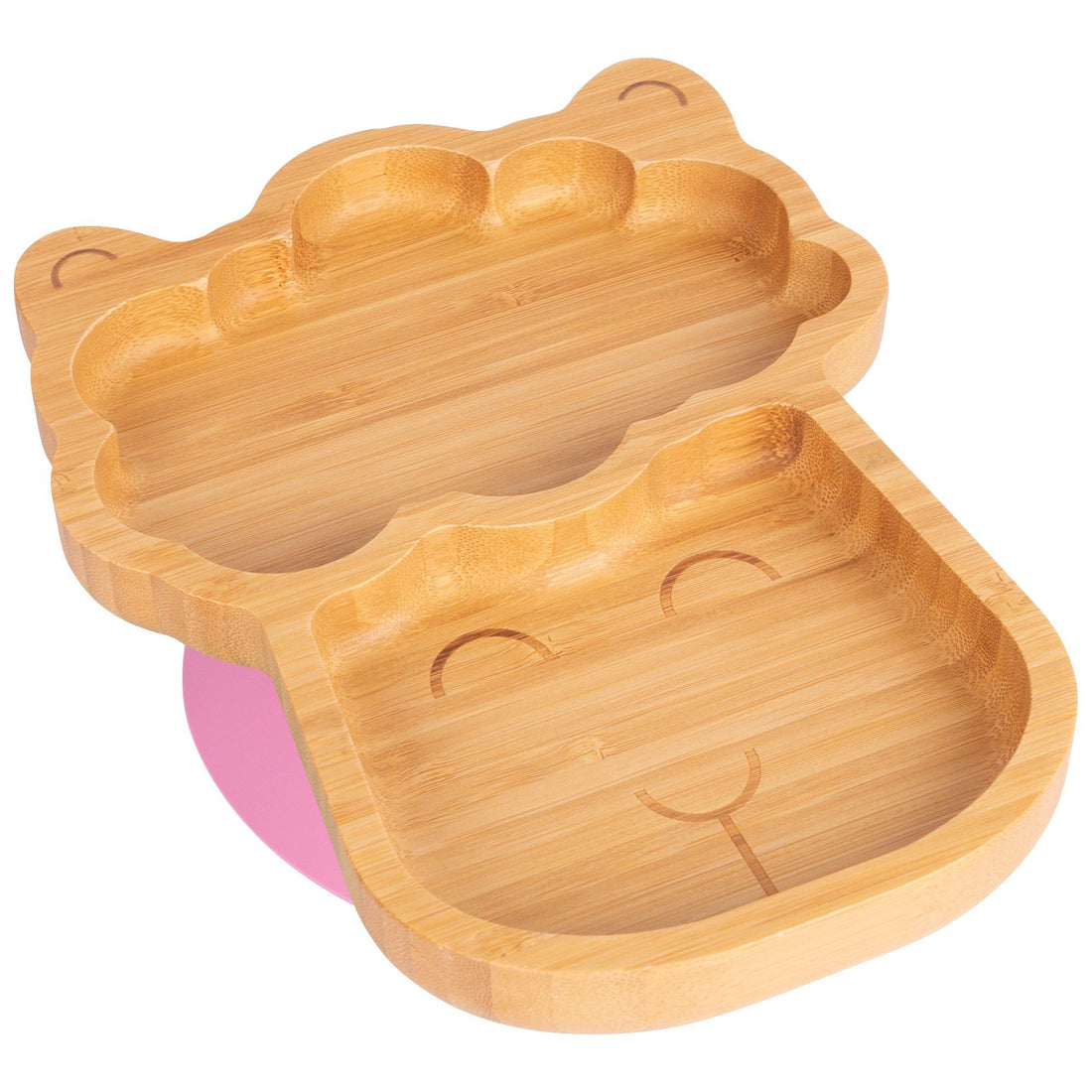 Lenny the Llama Bamboo Plate with Pink Suction Base